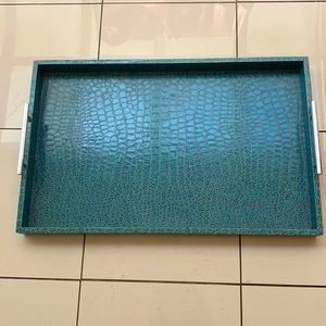 Teal Croc Embossed Serving Tray